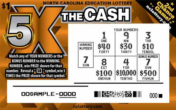5X The Cash scratchcard - game number #977 - front-scratched