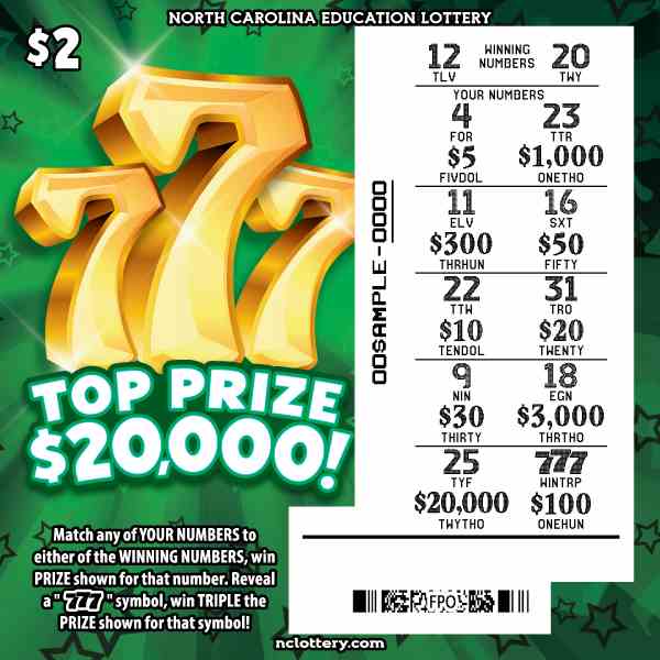 777 scratchcard - game number #25 - front-scratched