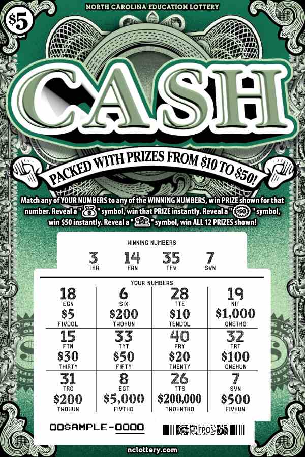 Cash scratchcard - game number #53 - front-scratched