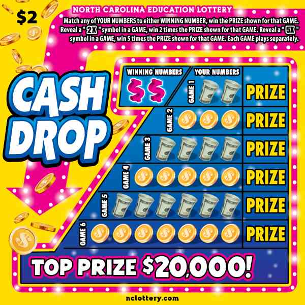 Cash Drop scratchcard - game number #12 - front