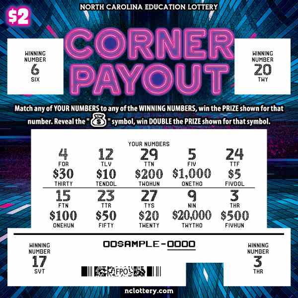 Corner Payout scratchcard - game number #47 - front-scratched