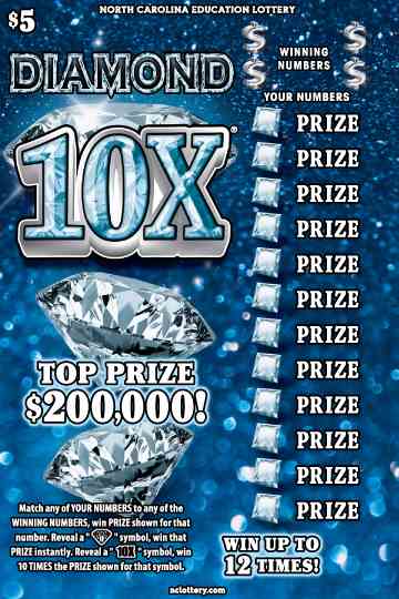 Diamond 10X scratchcard - game number #971 - front