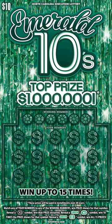 Emerald 10'S scratchcard - game number #988 - front