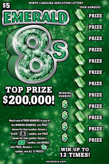 Emerald 8S scratchcard - game number #912 - front