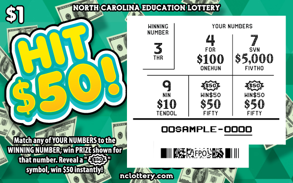 Hit $50! scratchcard - game number #51 - front-scratched