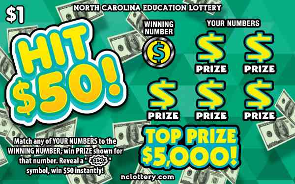 Hit $50! scratchcard - game number #51 - front