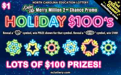 Holiday $100S scratchcard - game number #16 - front