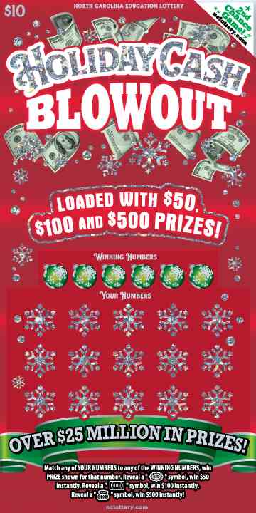 Holiday Cash Blowout scratchcard - game number #957 - front