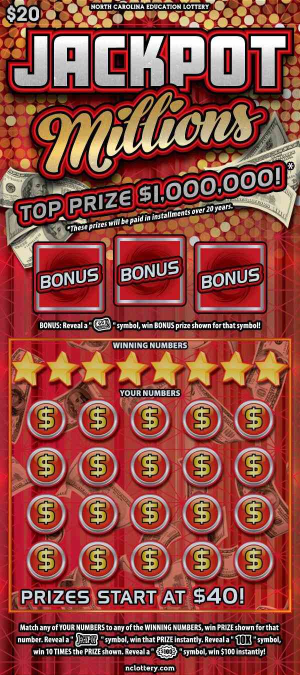 Jackpot Millions scratchcard - game number #50 - front