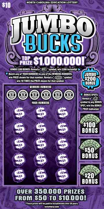 Jumbo Bucks scratchcard - game number #888 - front