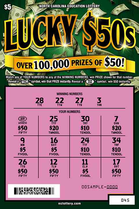 Lucky $50S scratchcard - game number #983 - front-scratched