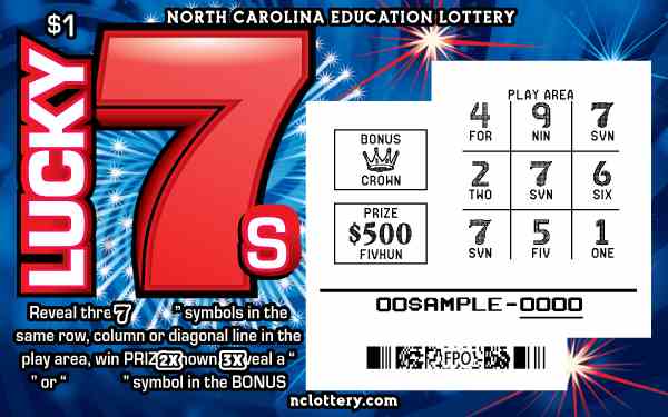 Lucky 7S scratchcard - game number #982 - front-scratched