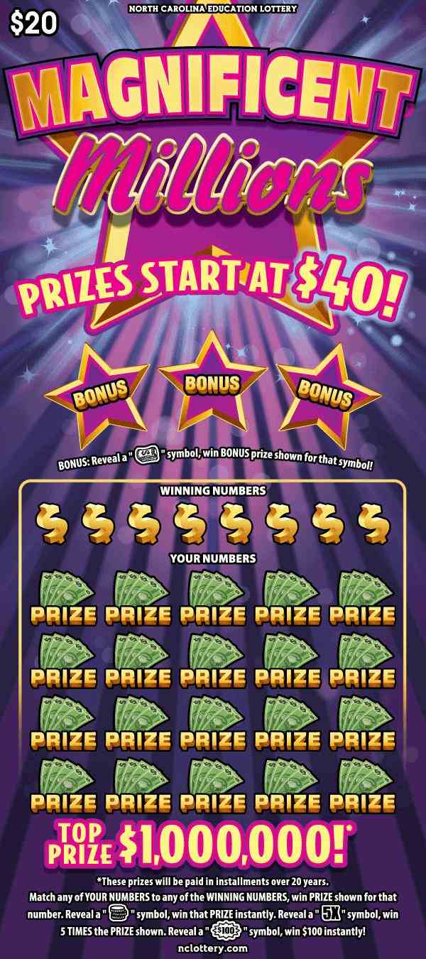Magnificent Millions scratchcard - game number #14 - front