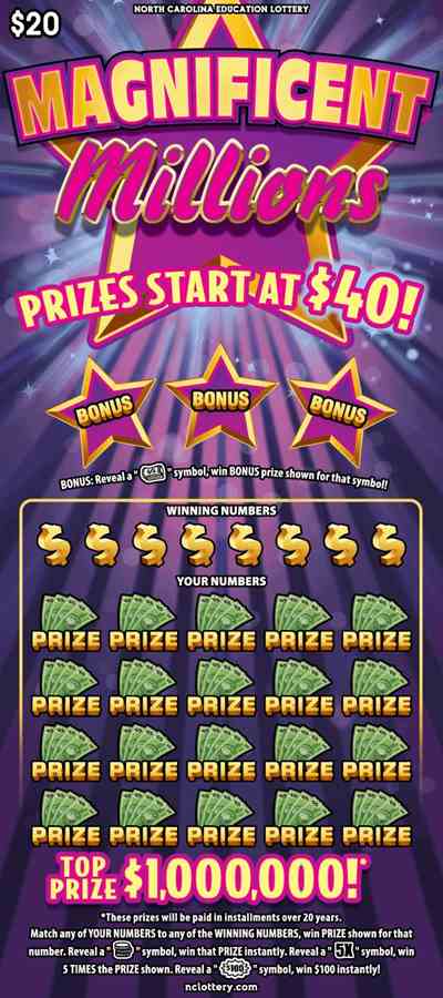 Magnificent Millions scratchcard - game number #14 - front