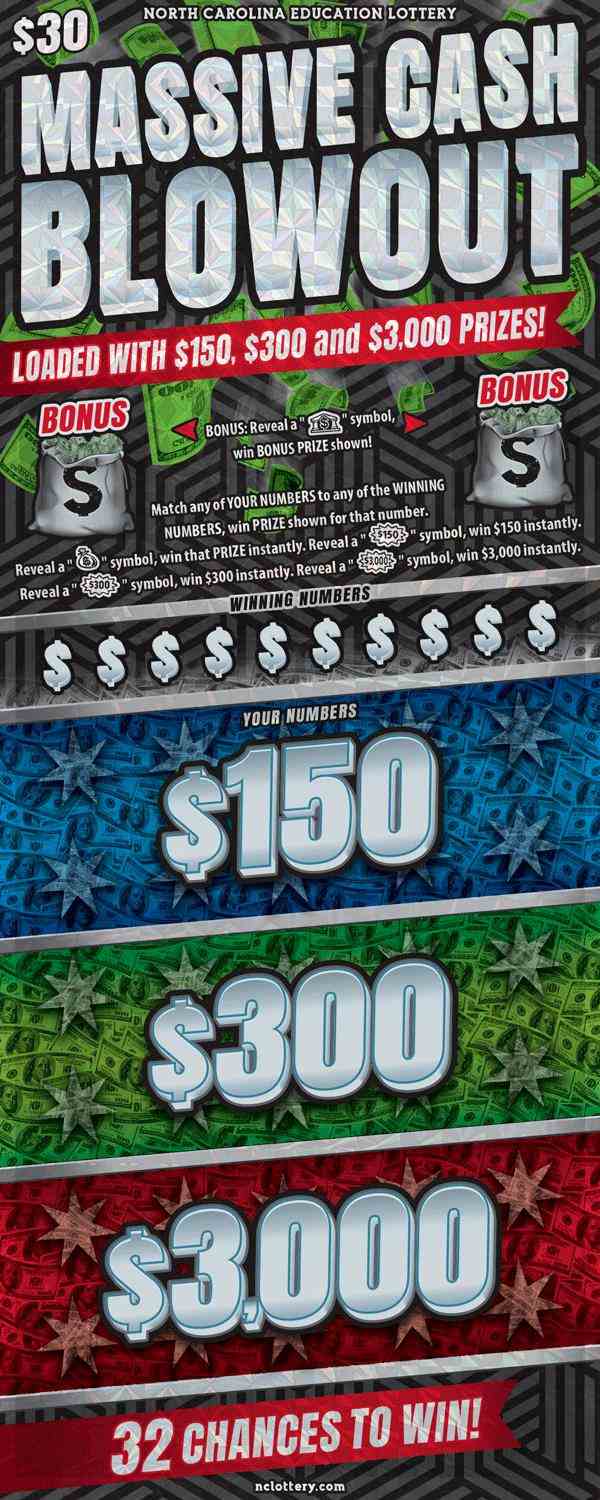 Massive Cash Blowout scratchcard - game number #54 - front