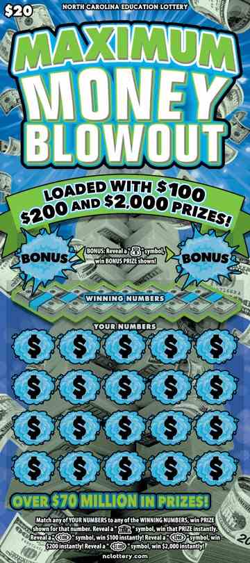Maximum Money Blowout scratchcard - game number #989 - front