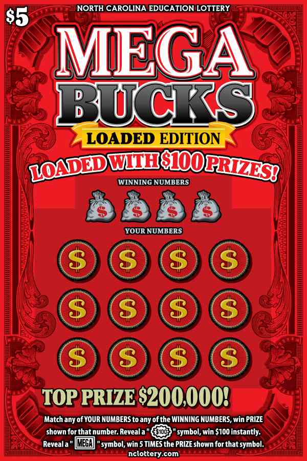 Mega Bucks scratchcard - game number #45 - front