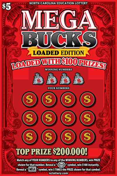 Mega Bucks scratchcard - game number #45 - front