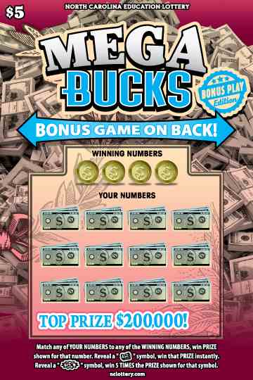 Mega Bucks scratchcard - game number #947 - front
