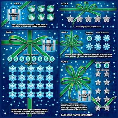 Merry Multiplier scratchcard - game number #958 - front