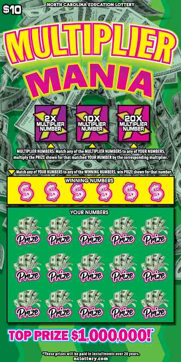 Multiplier Mania scratchcard - game number #891 - front