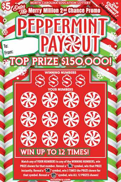 Peppermint Payout scratchcard - game number #18 - front