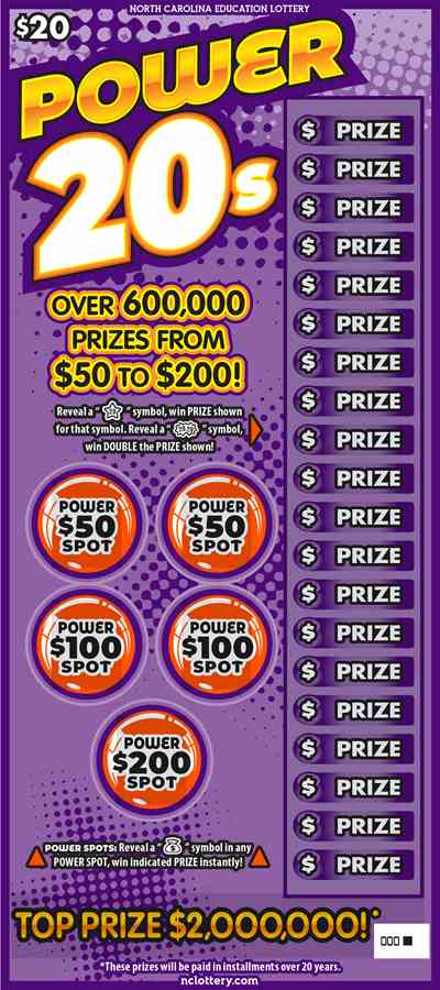 Power 20S scratchcard - game number #904 - front