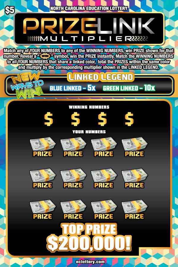 Prize Link Multiplier scratchcard - game number #987 - front