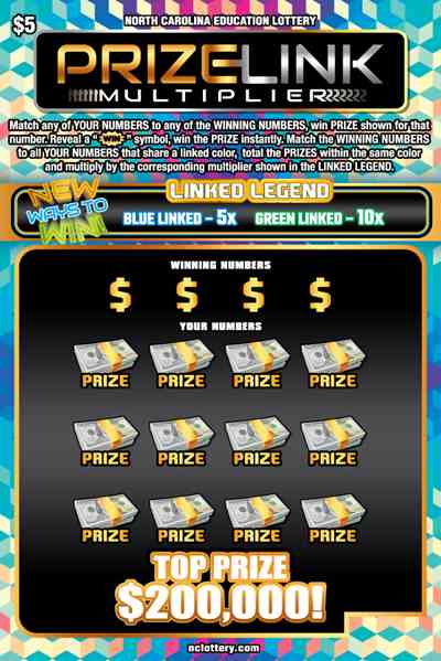 Prize Link Multiplier scratchcard - game number #987 - front