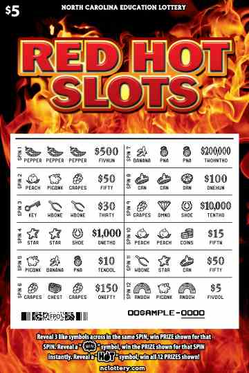 Red Hot Slots scratchcard - game number #931 - front-scratched