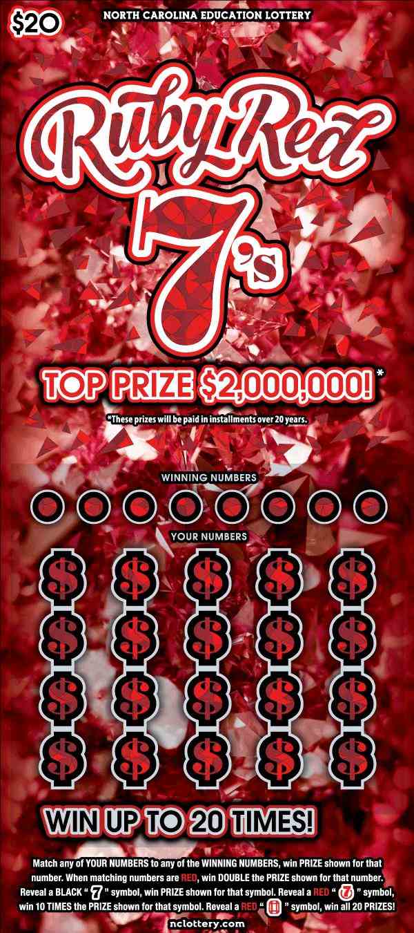Ruby Red 7'S scratchcard - game number #8 - front