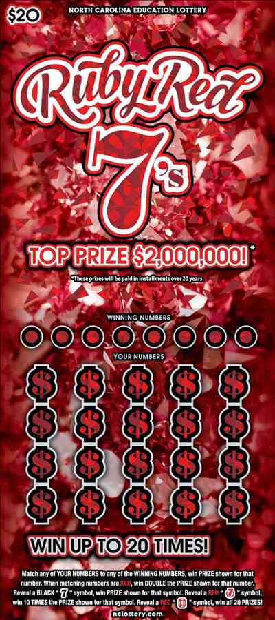 Ruby Red 7'S scratchcard - game number #8 - front