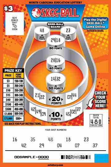 Skee-Ball® scratchcard - game number #930 - front-scratched