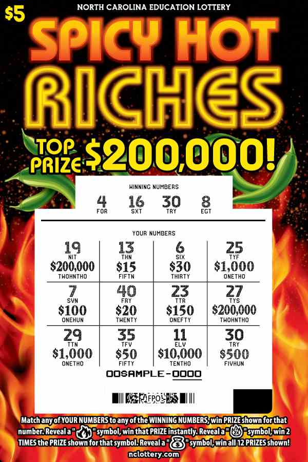 Spicy Hot Riches scratchcard - game number #991 - front-scratched