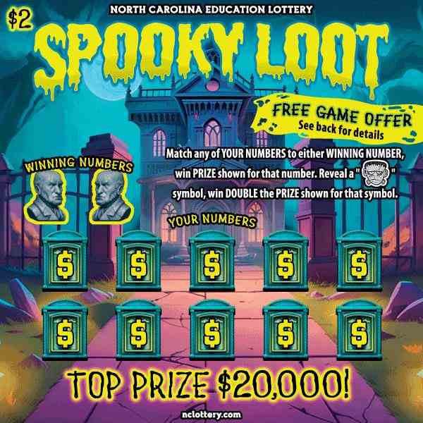 Spooky Loot scratchcard - game number #9 - front