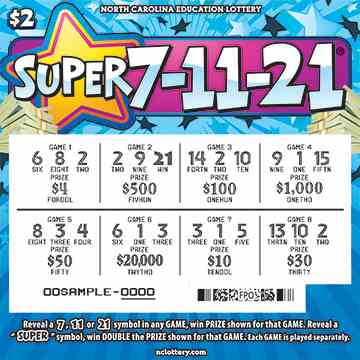 Super 7-11-21 scratchcard - game number #973 - front-scratched