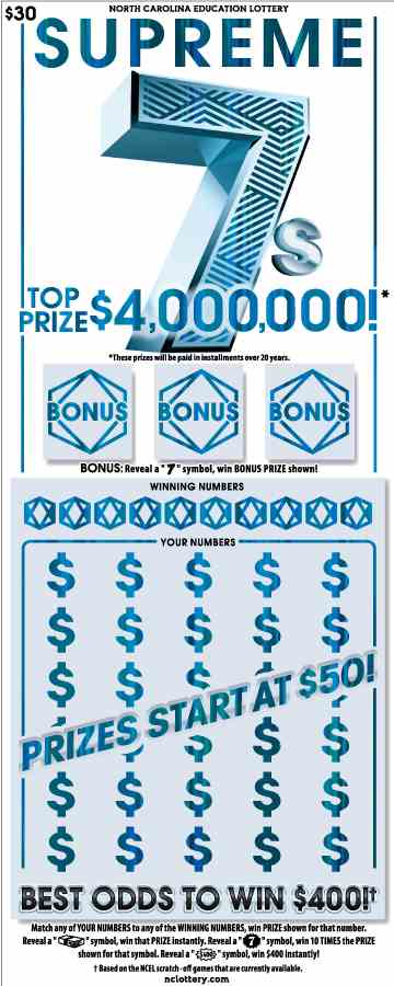 Supreme 7S scratchcard - game number #940 - front