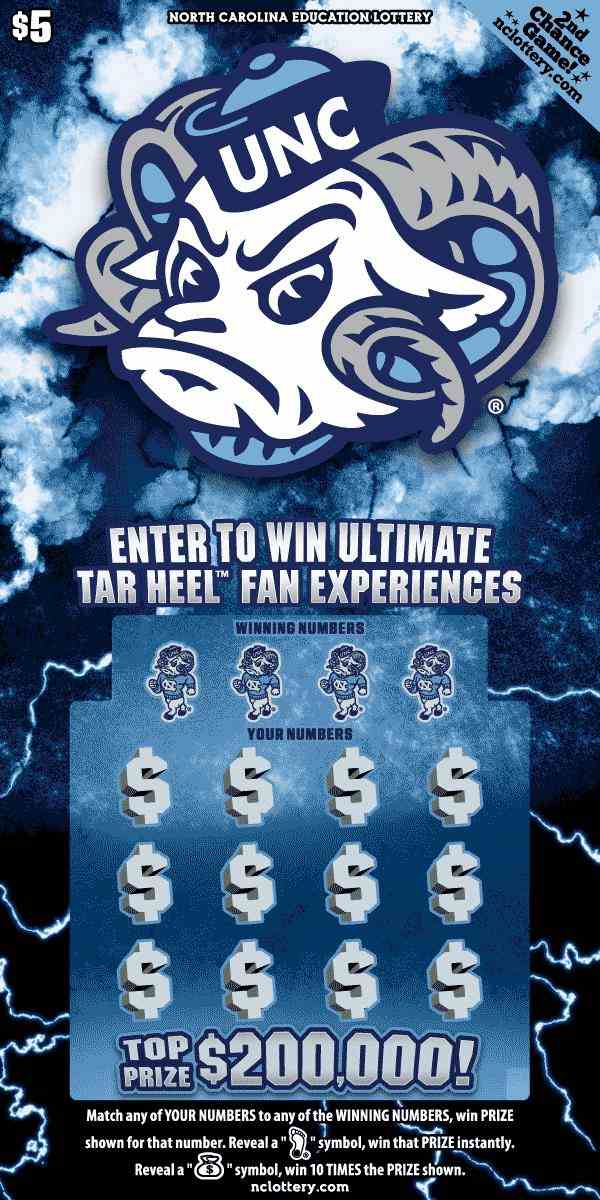 Tar Heels® scratchcard - game number #59 - front