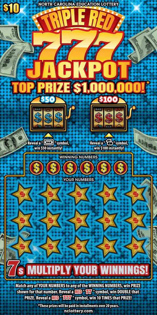Triple Red 777 Jackpot scratchcard - game number #49 - front