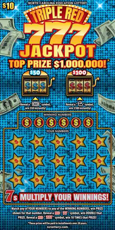 Triple Red 777 Jackpot scratchcard - game number #49 - front