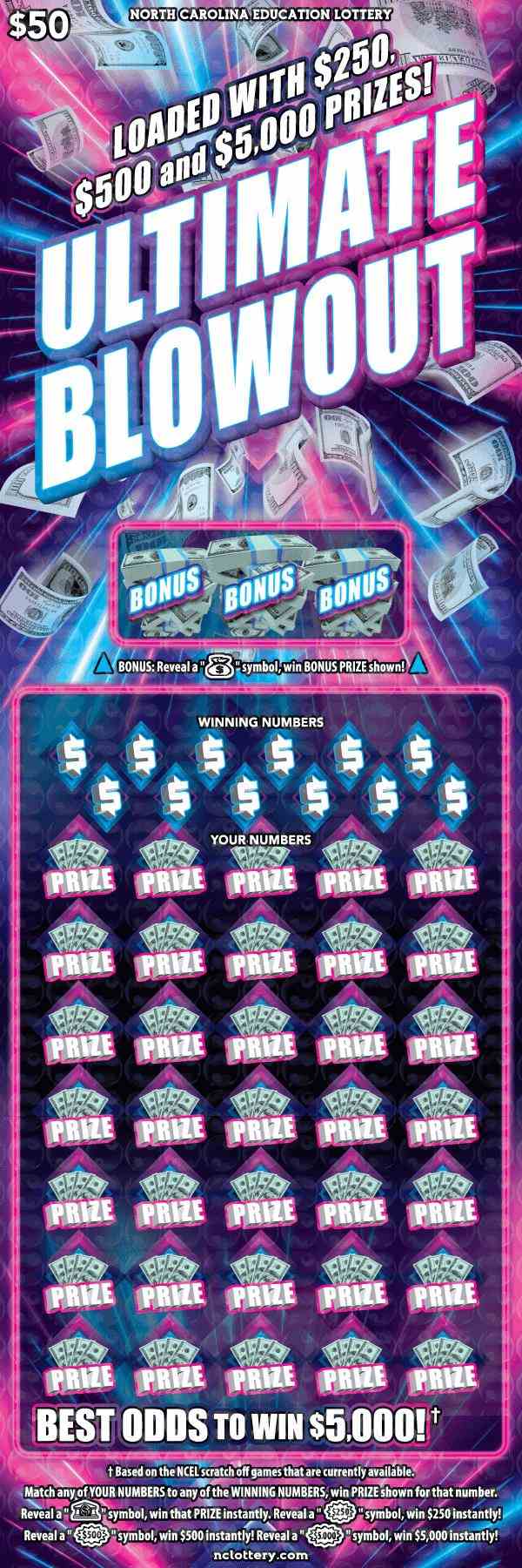 Ultimate Blowout scratchcard - game number #15 - front