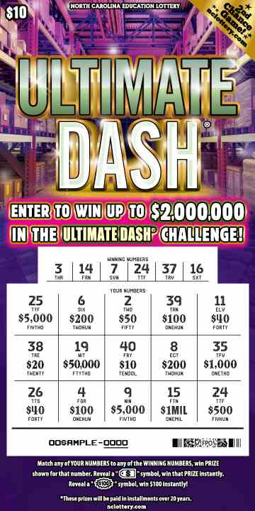 Ultimate Dash scratchcard - game number #929 - front-scratched