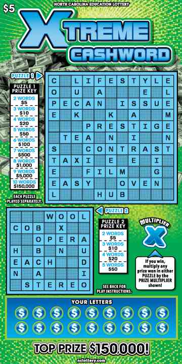 Xtreme Cashword scratchcard - game number #949 - front