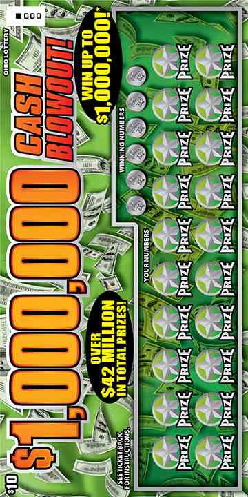 $1,000,000 Cash Blowout scratchcard - game number #728 - front