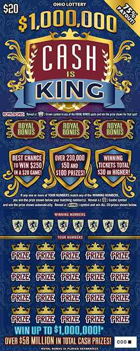 $1,000,000 Cash Is King scratchcard - game number #870 - front