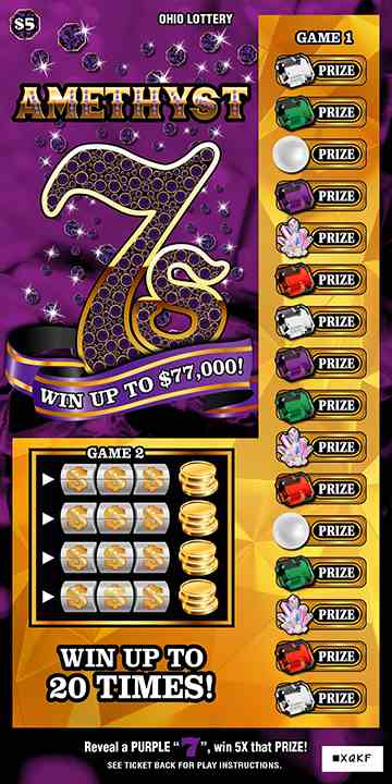 7 Gems scratchcard - game number #850 - front