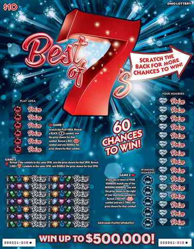 Best Of 7S (Gigantix) scratchcard - game number #1018 - front