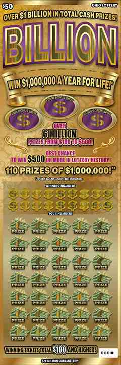 Billion scratchcard - game number #762 - front