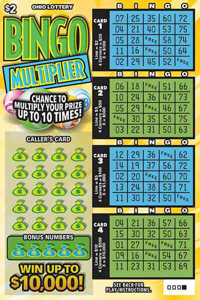 Bingo Multiplier scratchcard - game number #1080 - front
