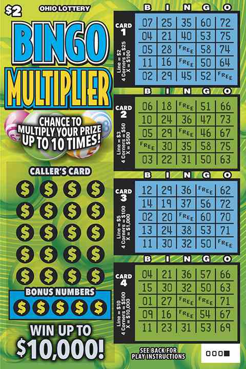 Bingo Multiplier  scratchcard - game number #828 - front